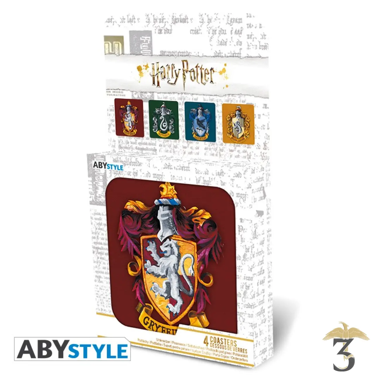 Set 4 dessous de verre maisons - Les Trois Reliques, magasin Harry Potter - Photo N°1