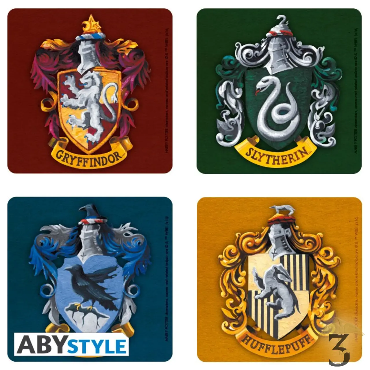 Set 4 dessous de verre maisons - Les Trois Reliques, magasin Harry Potter - Photo N°2