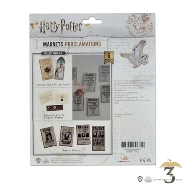 SET 6 MAGNETS – PROCLAMATIONS - Les Trois Reliques, magasin Harry Potter - Photo N°3