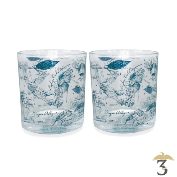 Set de 2 verres chemin de traverse 300ml - Les Trois Reliques, magasin Harry Potter - Photo N°1