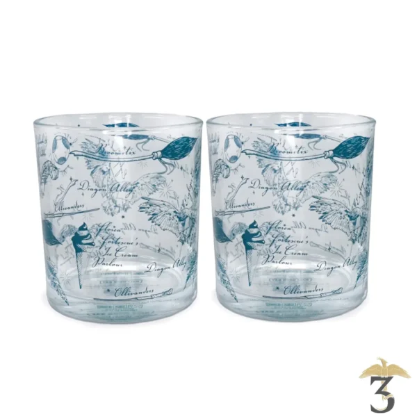 Set de 2 verres chemin de traverse 300ml - Les Trois Reliques, magasin Harry Potter - Photo N°2