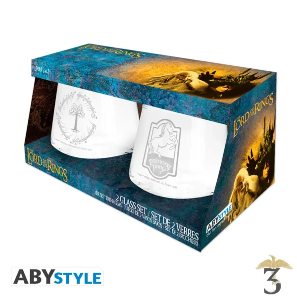 Set de 2 verres poney fringant & gondor – le seigneur des anneaux - Les Trois Reliques, magasin Harry Potter - Photo N°2