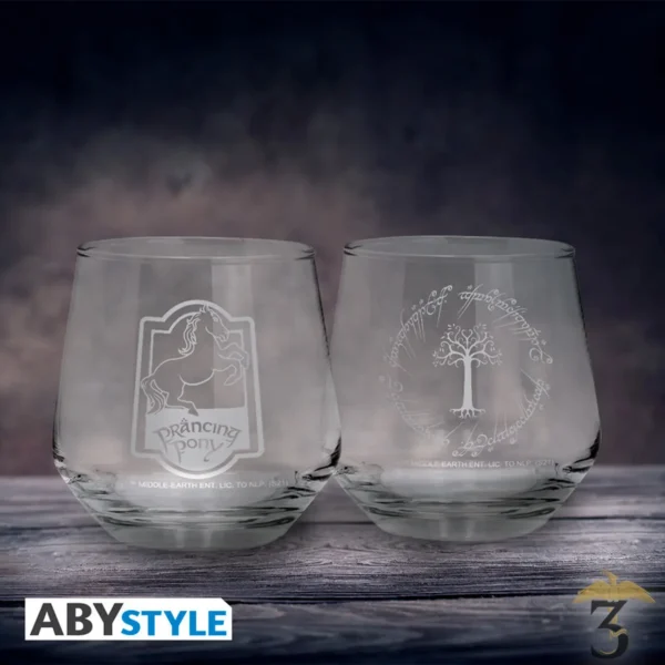 Set de 2 verres poney fringant & gondor – le seigneur des anneaux - Les Trois Reliques, magasin Harry Potter - Photo N°3