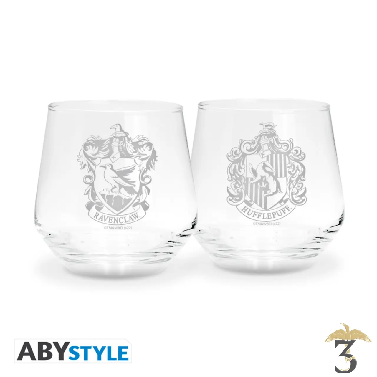 Set de 2 verres serdaigle et poufsouffle - Les Trois Reliques, magasin Harry Potter - Photo N°1