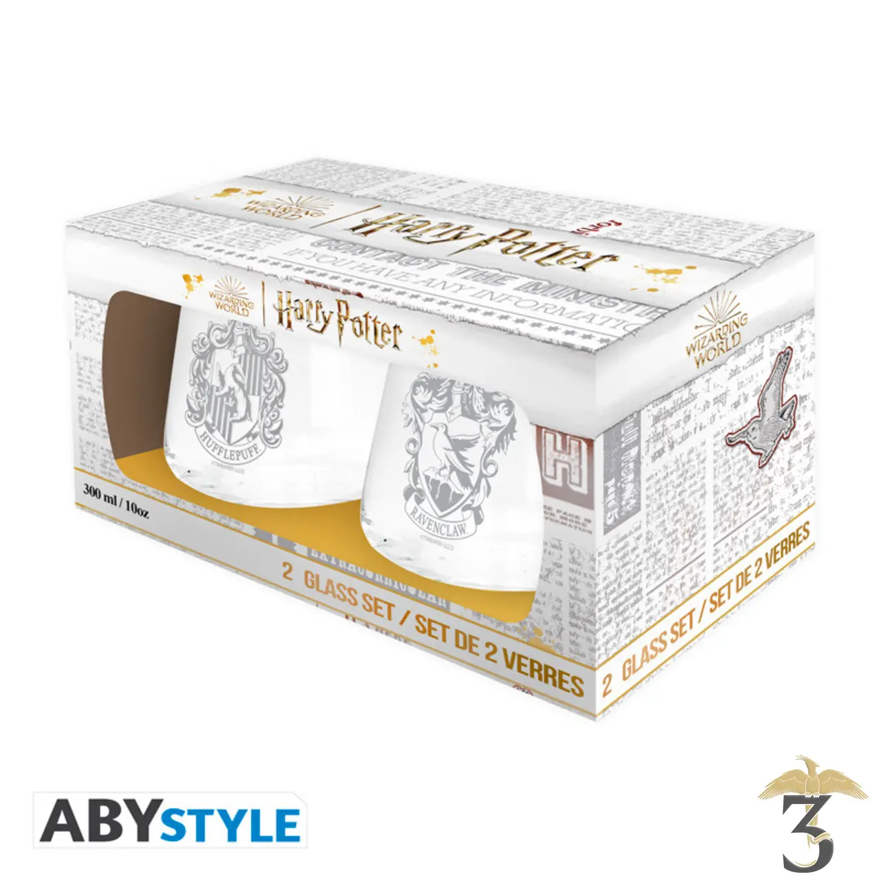Set de 2 verres serdaigle et poufsouffle - Les Trois Reliques, magasin Harry Potter - Photo N°2