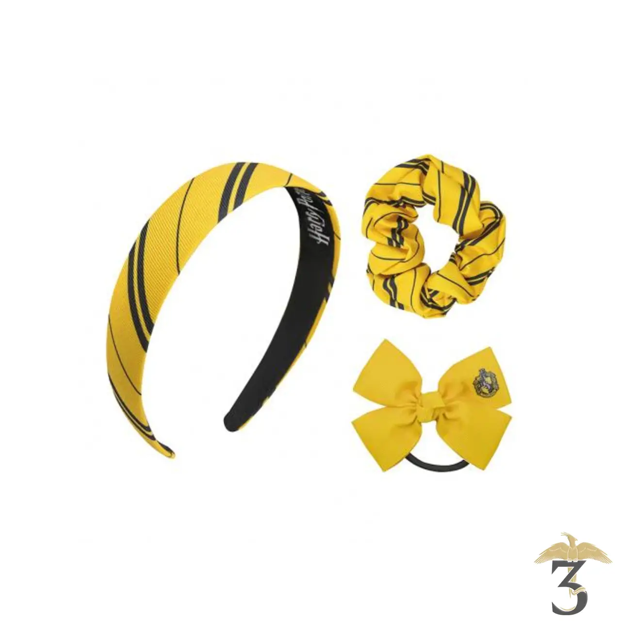 Set de 3 accessoires cheveux poufsouffle classique - Les Trois Reliques, magasin Harry Potter - Photo N°1