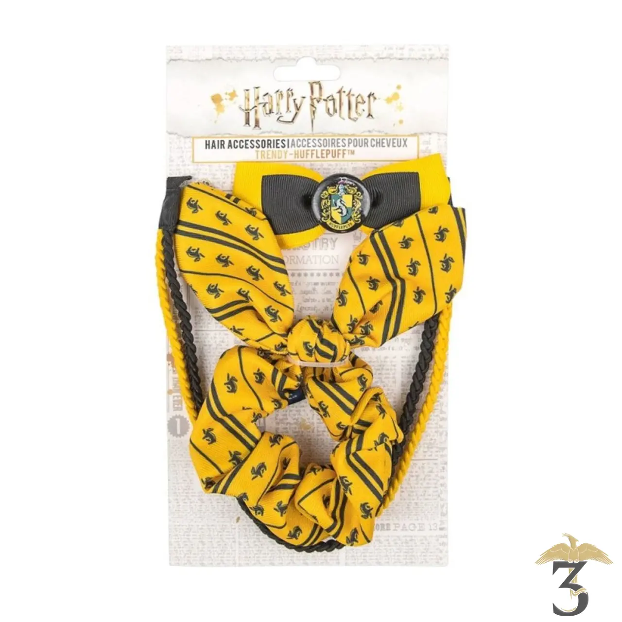 Set de 3 accessoires cheveux poufsouffle trendy - Les Trois Reliques, magasin Harry Potter - Photo N°2