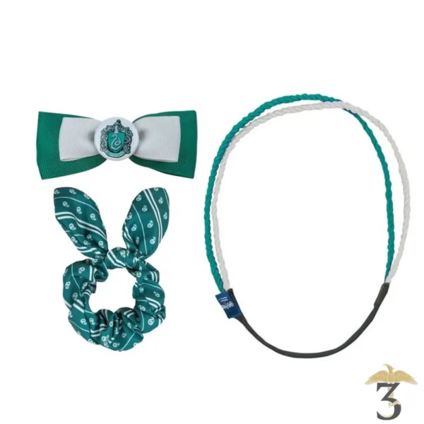 Set de 3 accessoires cheveux serpentard trendy - Les Trois Reliques, magasin Harry Potter - Photo N°1
