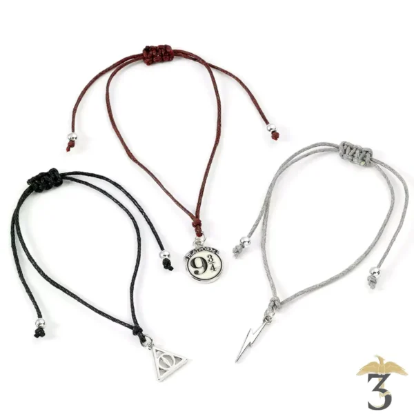 Set de 3 bracelets d amitie argente - Les Trois Reliques, magasin Harry Potter - Photo N°1