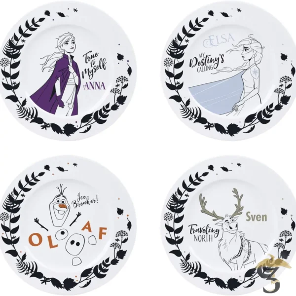 Set de 4 assiettes reine des neiges 2 - Les Trois Reliques, magasin Harry Potter - Photo N°1