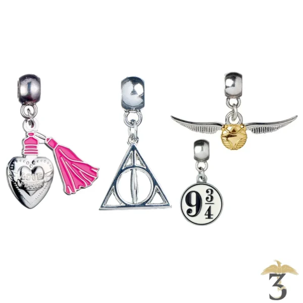 Set de 4 charms slider pour collier et bracelet - Les Trois Reliques, magasin Harry Potter - Photo N°2