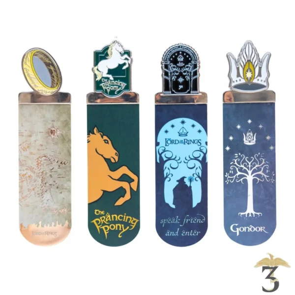 Set de 4 marque-pages le seigneur des anneaux - Les Trois Reliques, magasin Harry Potter - Photo N°1