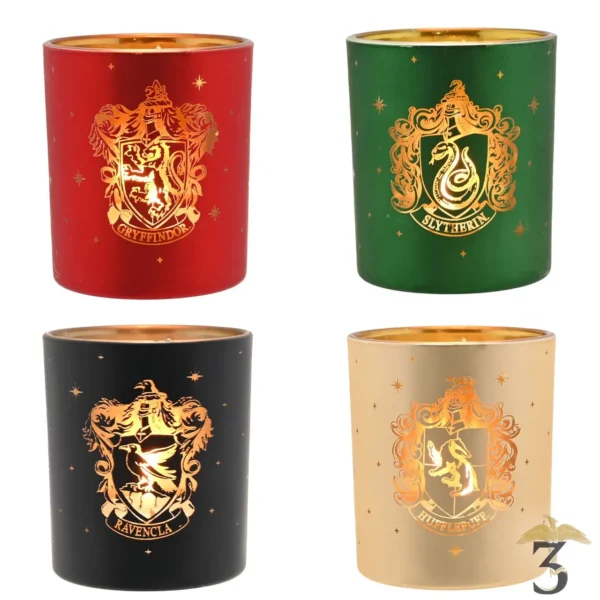 ​set de 4 photophores – les 4 maison – harry potter - Les Trois Reliques, magasin Harry Potter - Photo N°1