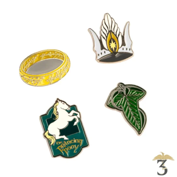 Set de 4 pins – le seigneur des anneaux - Les Trois Reliques, magasin Harry Potter - Photo N°1