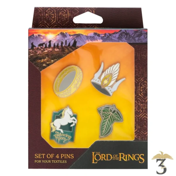 Set de 4 pins – le seigneur des anneaux - Les Trois Reliques, magasin Harry Potter - Photo N°2