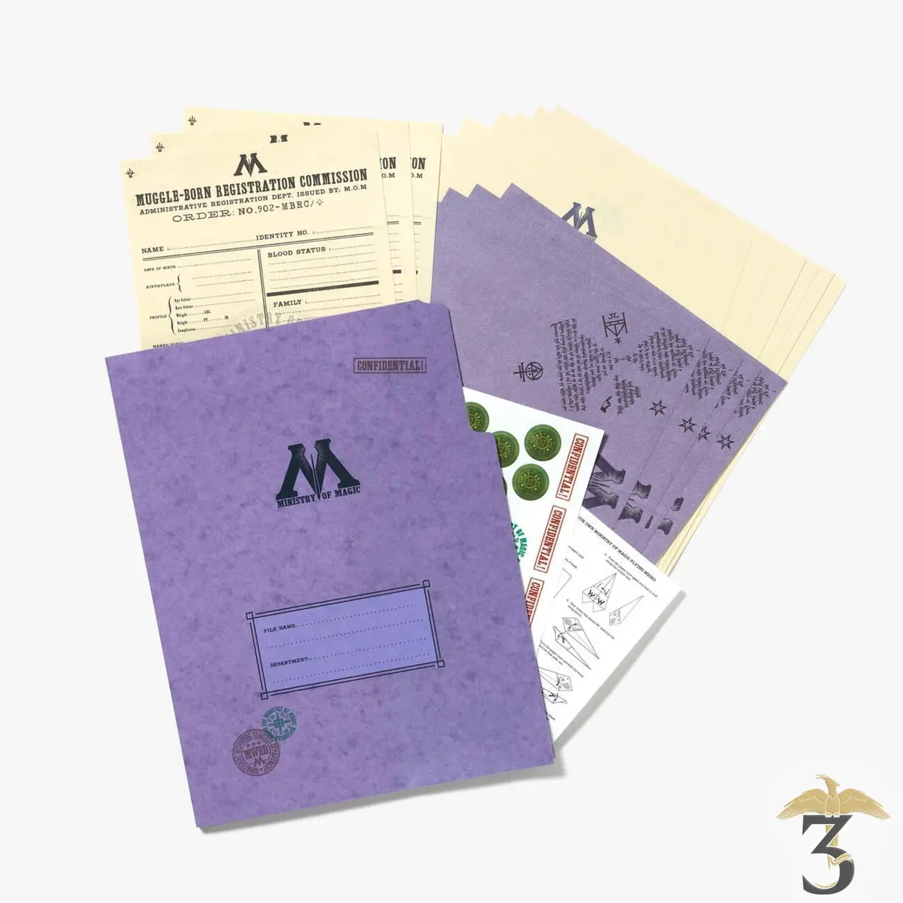 Set de papeterie ministère de la magie minalima - Les Trois Reliques, magasin Harry Potter - Photo N°1