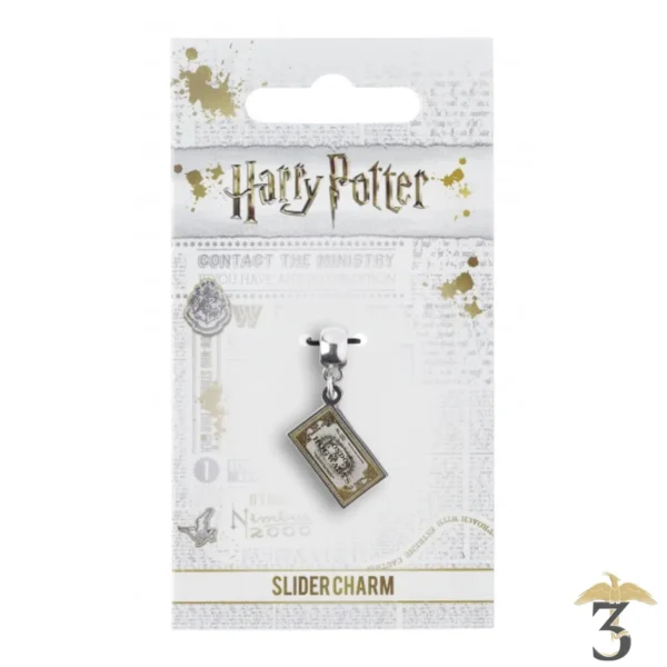 Slider charm pendentif Ticket Poudlard Express - Harry Potter - Les Trois Reliques, magasin Harry Potter - Photo N°2