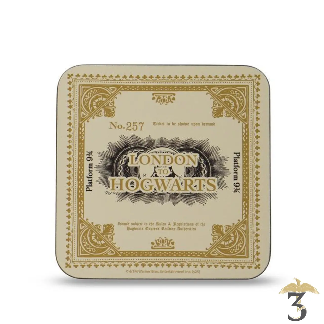 Sous-verre ticket poudlard express - Les Trois Reliques, magasin Harry Potter - Photo N°1