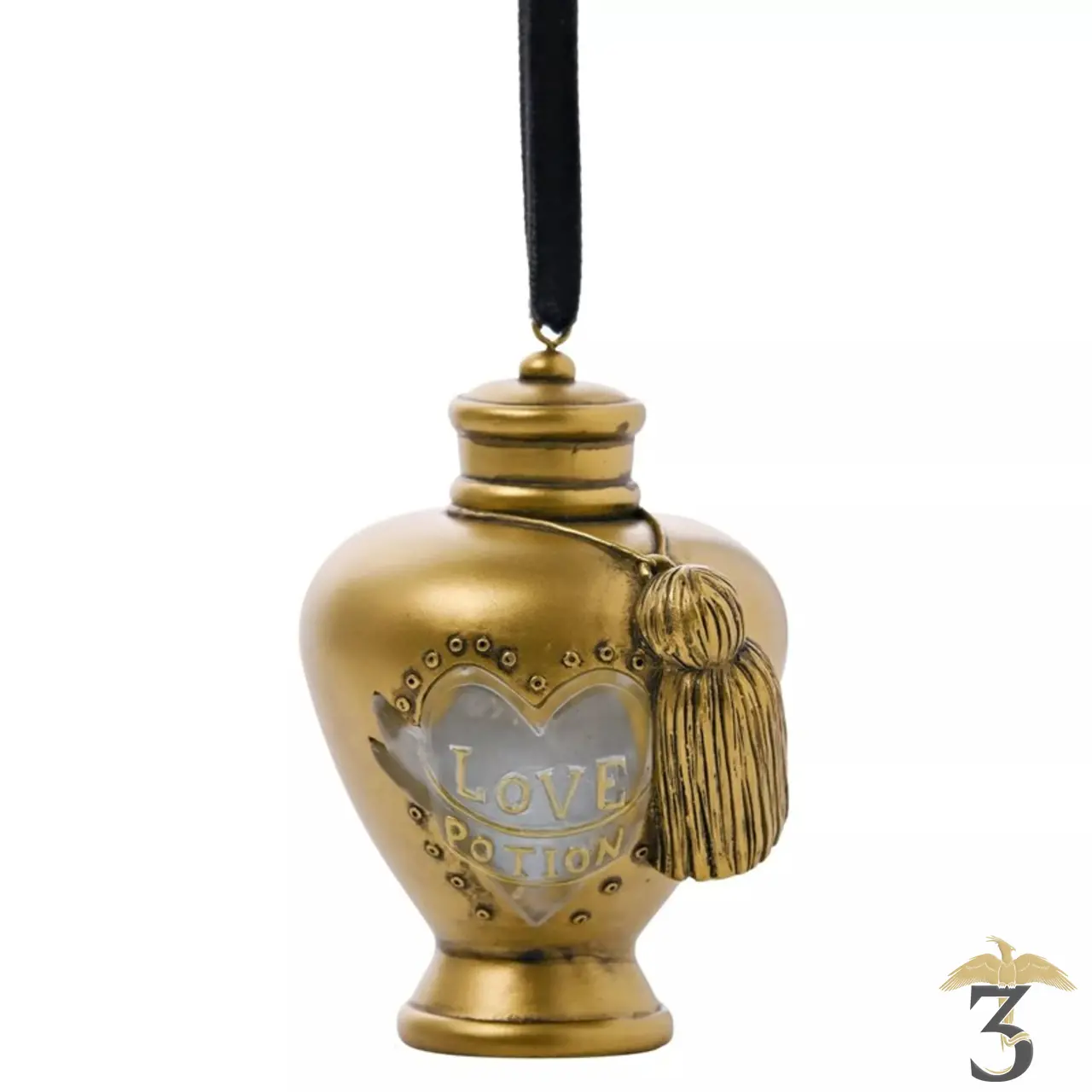 Suspension love potion lumineuse dorée - Les Trois Reliques, magasin Harry Potter - Photo N°1