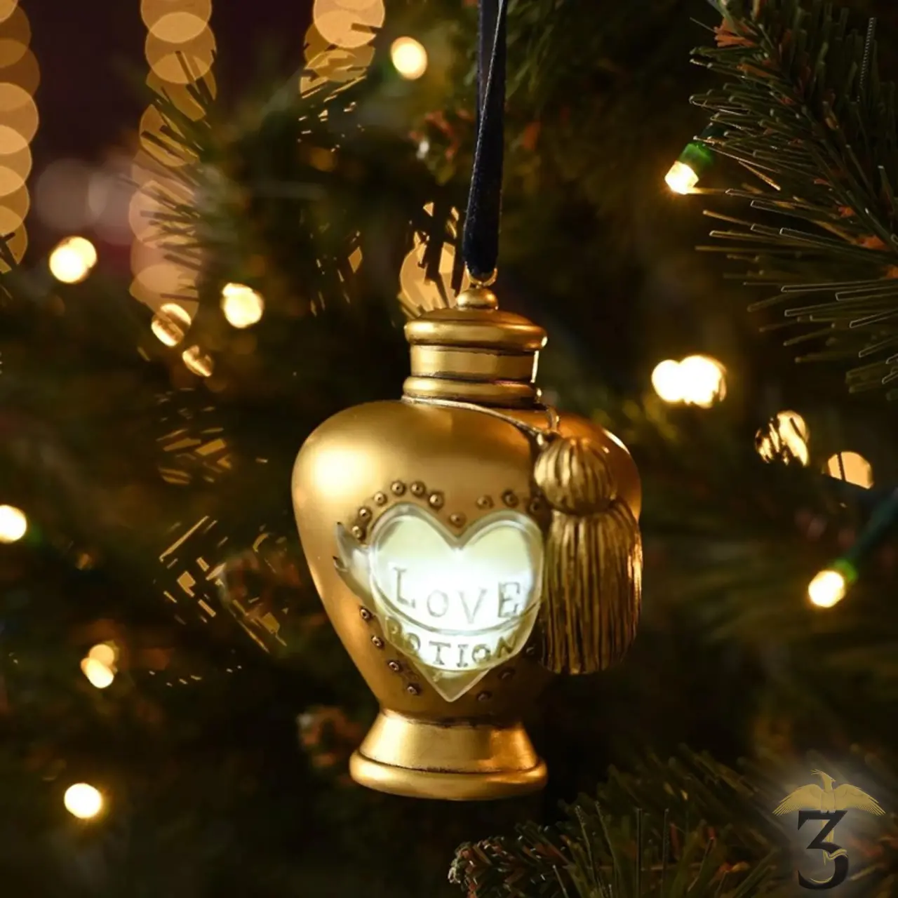 Suspension love potion lumineuse dorée - Les Trois Reliques, magasin Harry Potter - Photo N°4