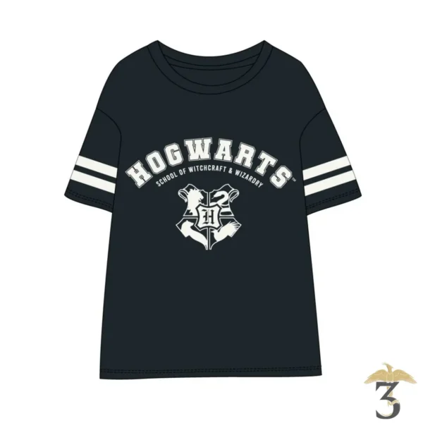 T-SHIRT FEMME HOGWARTS BLEU FONCÉ - Les Trois Reliques, magasin Harry Potter - Photo N°1