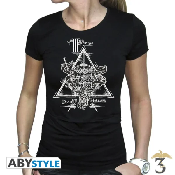 T-SHIRT FEMME RELIQUES DE LA MORT - Les Trois Reliques, magasin Harry Potter - Photo N°1