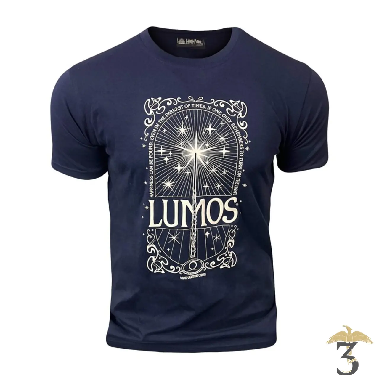 T-shirt lumos bleu marine - Les Trois Reliques, magasin Harry Potter - Photo N°1