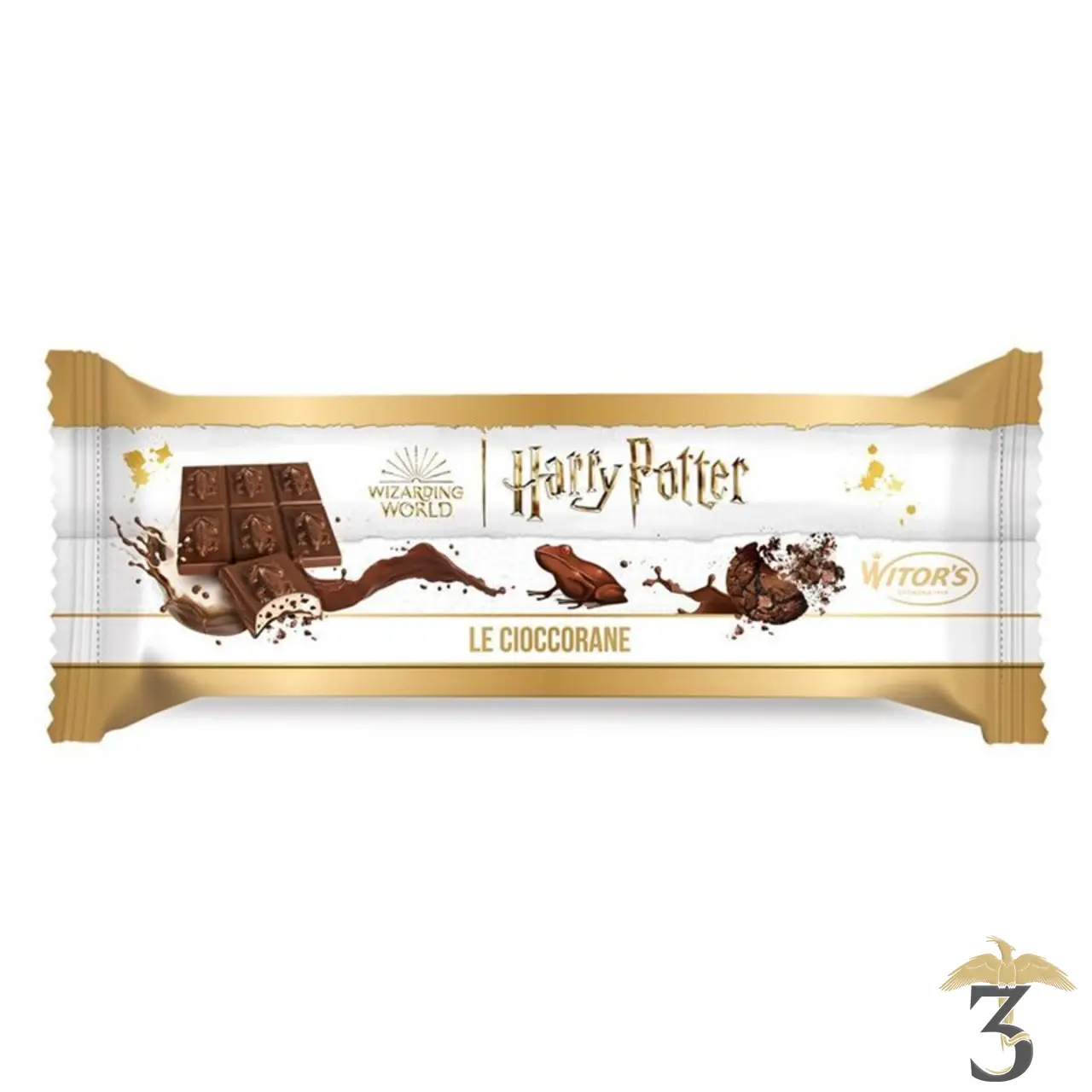Tablette chocogrenouille fourée chocolat au lait et biscuit cacao – harry potter - Les Trois Reliques, magasin Harry Potter - Photo N°1