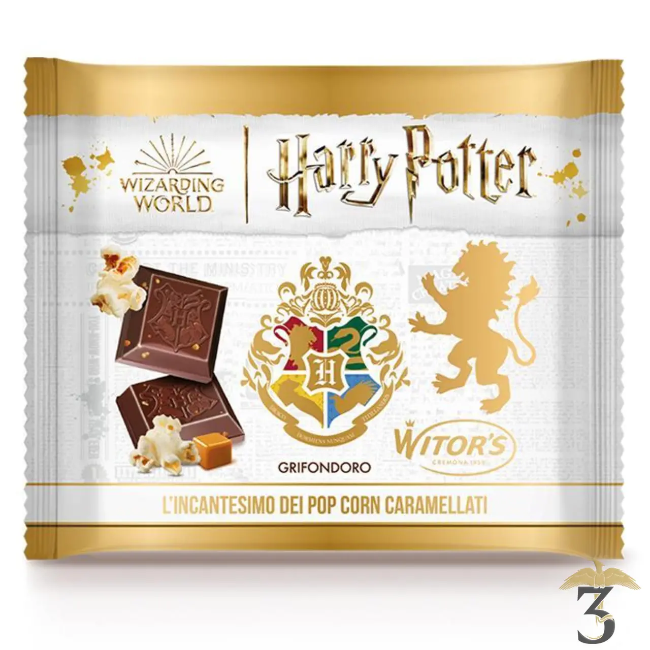 Tablette chocolat au lait au pop-corn 50g – harry potter - Les Trois Reliques, magasin Harry Potter - Photo N°1