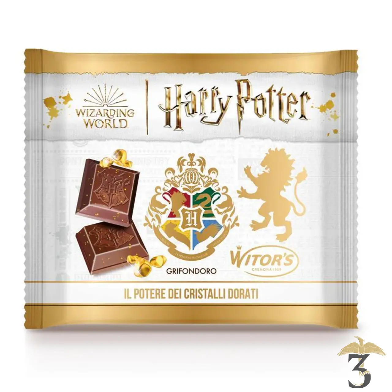 Tablette chocolat au lait cristaux dorés 50g – harry potter - Les Trois Reliques, magasin Harry Potter - Photo N°1