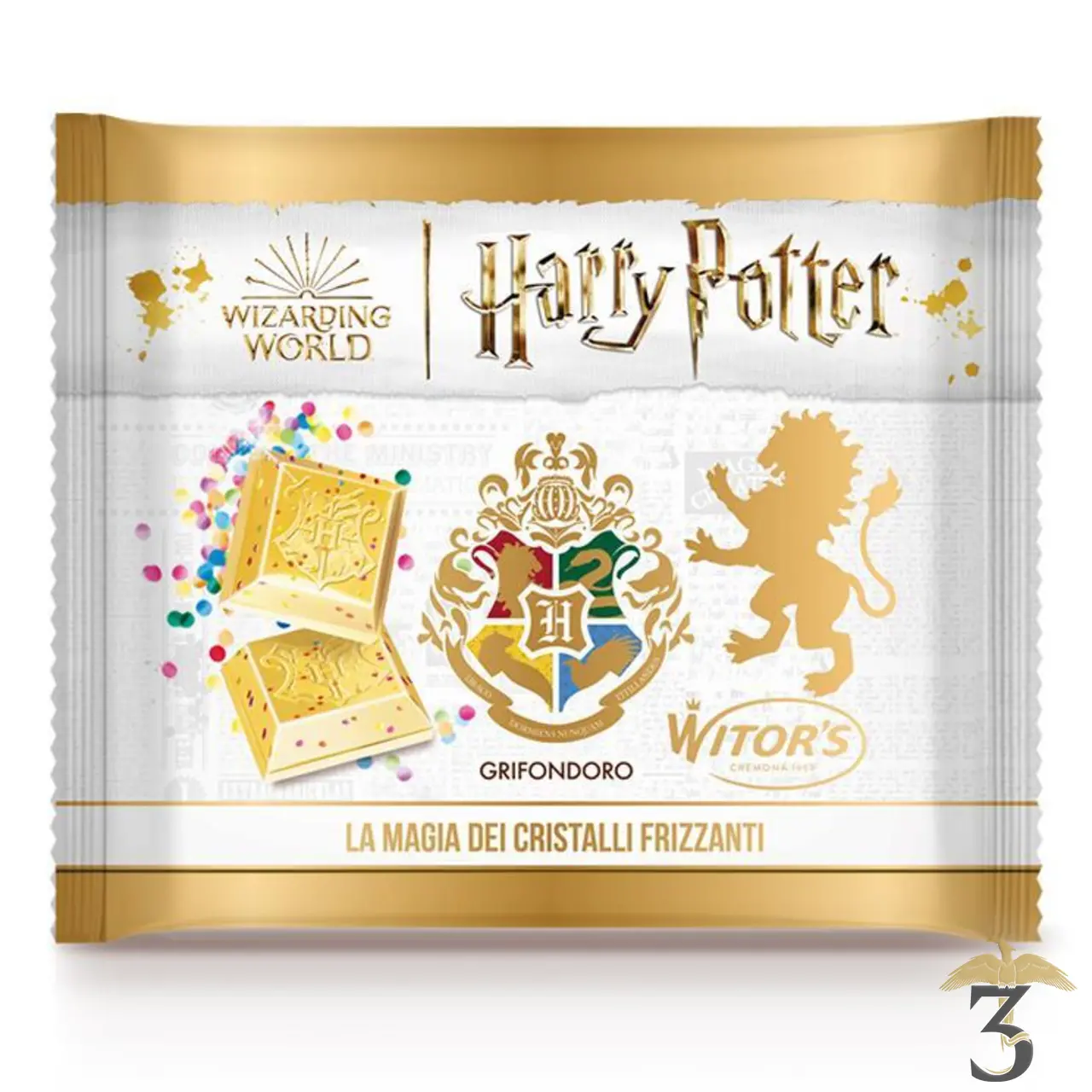 Tablette chocolat blanc cristaux scintillants 50g – harry potter - Les Trois Reliques, magasin Harry Potter - Photo N°1