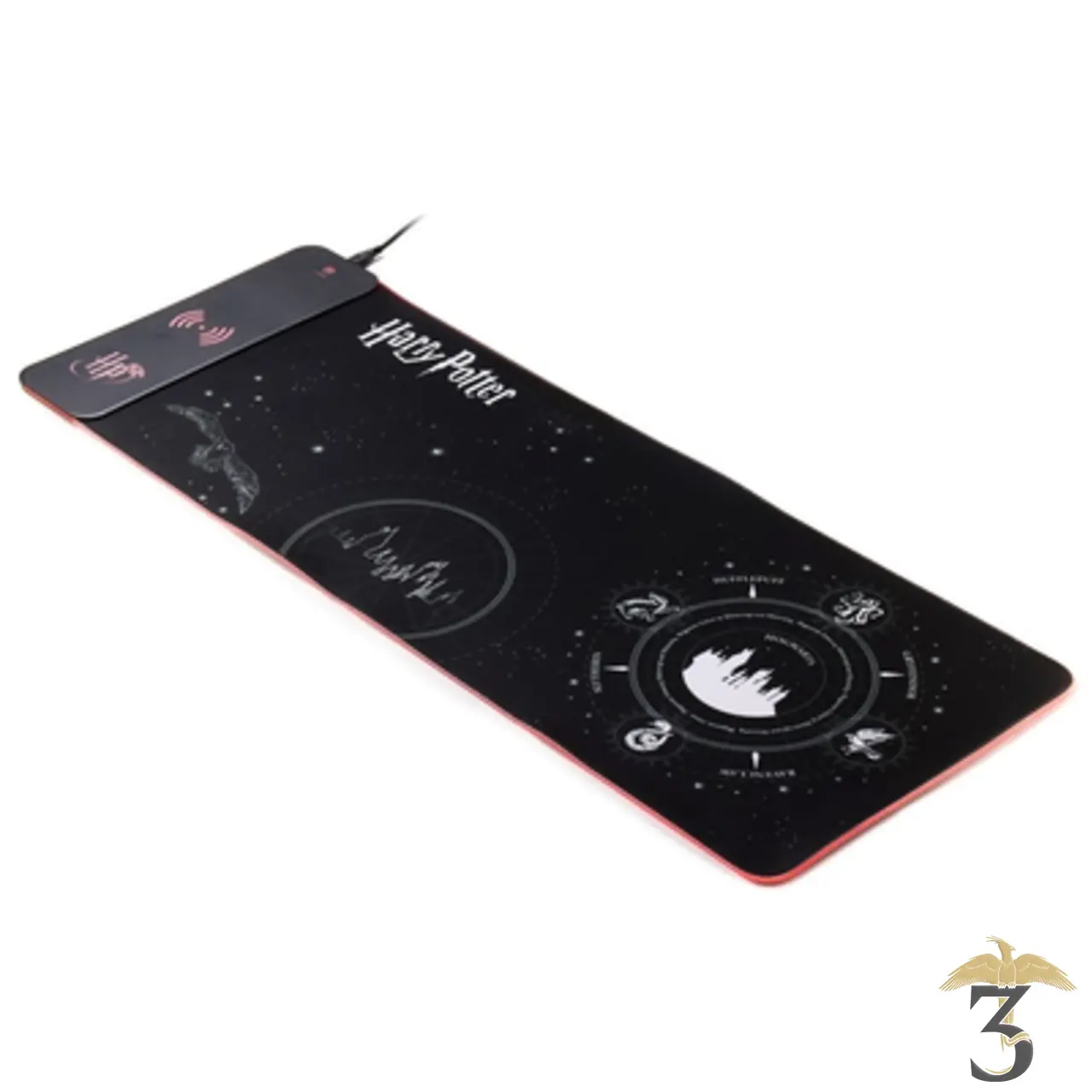 Tapis de souris lumineux avec chargeur induction - Les Trois Reliques, magasin Harry Potter - Photo N°1