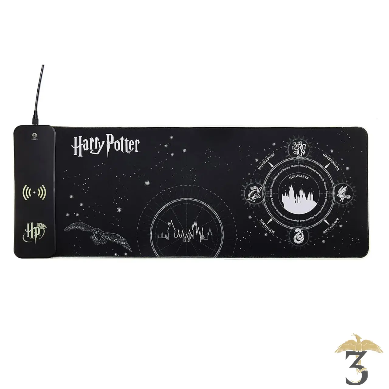 Tapis de souris lumineux avec chargeur induction - Les Trois Reliques, magasin Harry Potter - Photo N°2