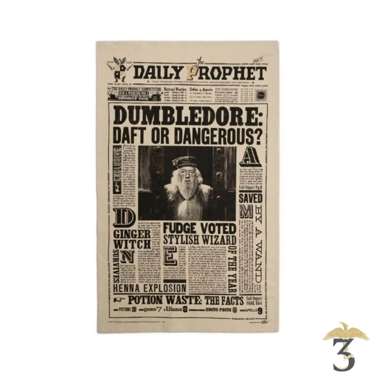 TORCHON DUMBLEDORE DAFT OR FANGEROUS - Les Trois Reliques, magasin Harry Potter - Photo N°1