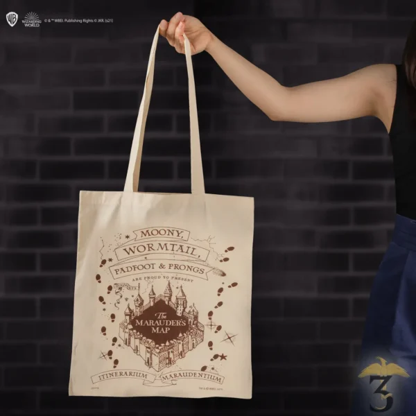 TOTE BAG – CARTE DU MARAUDEUR - Les Trois Reliques, magasin Harry Potter - Photo N°3